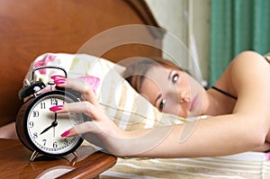 Woman waking up photo