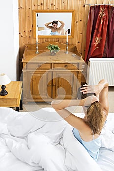 Woman waking up