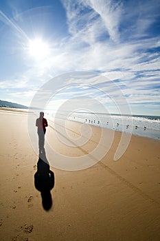 Woman walking alone