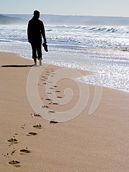 Woman walking alone