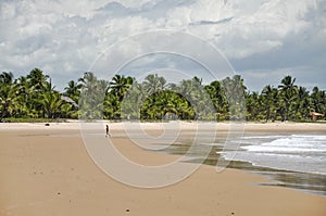 Woman walking on the beach (Taipu de Fora, Brazil)