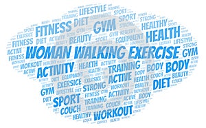 Woman Walking Exercise word cloud