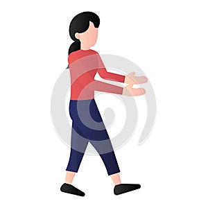 Woman walking pose Vector