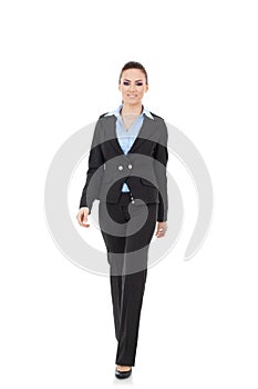 Woman walking towards camera