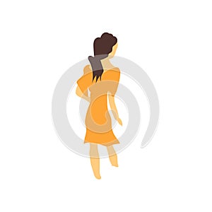 Woman walking vector vector sign and symbol isolated on white background, Woman walking vector logo concept