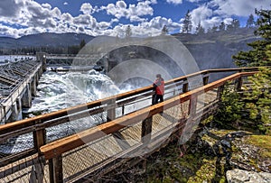 Woman on walkway at the Dam.