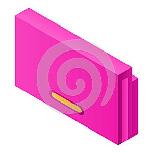 Woman wallet icon, isometric style