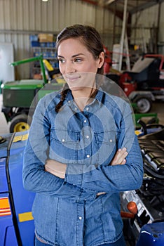 Woman in warehouse