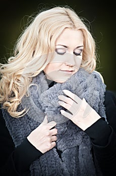 Woman in warming Fur