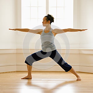 Woman in warrior pose