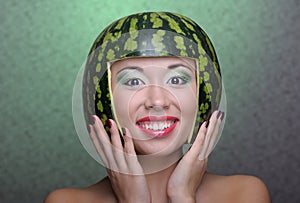 Woman with water-melon