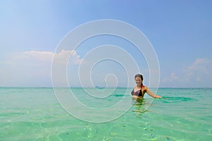 Woman in water, Phi Phi Islands, Thailand