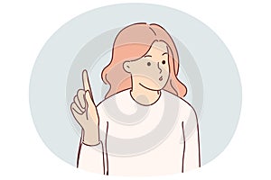 Woman waving finger to show dissatisfaction with opponent words and say no to discriminatory actions