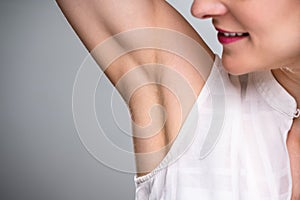 Woman After Wax Hair Removal photo