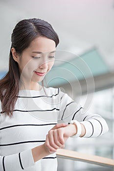 Woman wear wearable smart watch