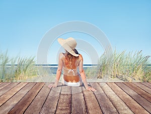 Woman Wearing Bikini in a Summer Vacation