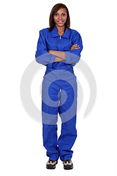 Woman wearing a boilersuit