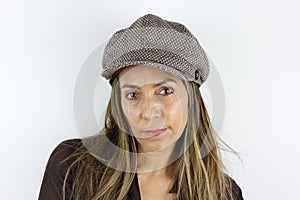 A woman wearing a cap