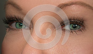 Woman wearing contact lenses