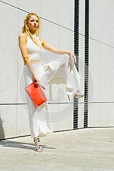 Woman wearing crop top and culottes