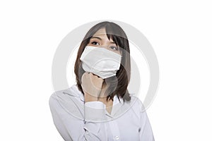 Woman wearing a face mask against coronavirus