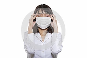 Woman wearing a face mask against coronavirus