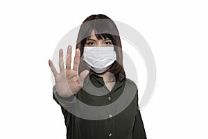 Woman wearing a face mask against coronavirus