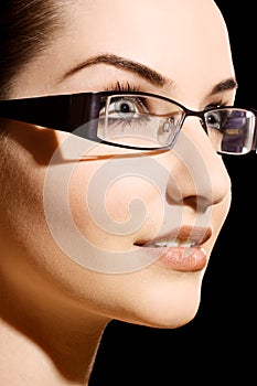 Woman wearing glasses