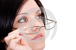 Woman wearing glasses