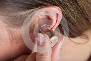 Woman Wearing Hearing Aid