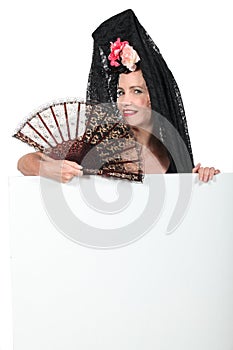 Woman wearing mantilla photo