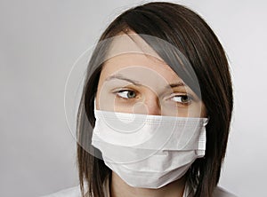 Woman wearing a medical mask