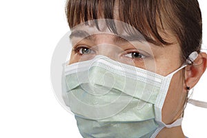 Woman wearing protective mask