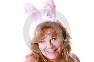 Woman wearing rabbit ears