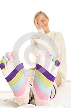 Woman wearing socks