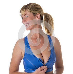 Woman wearing a sports bra