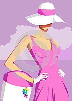 Woman wearing sun hat