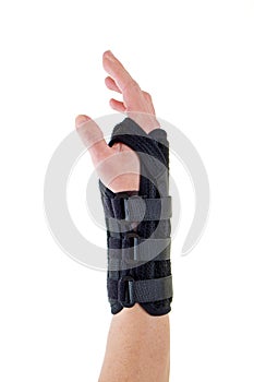 Woman Wearing Supportive Brace on Wrist