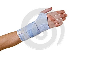Woman Wearing Supportive Hand and Wrist Brace