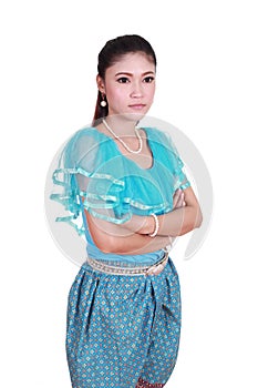 Woman wearing typical thai dress