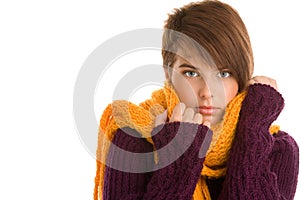 Woman wearing warm clothes