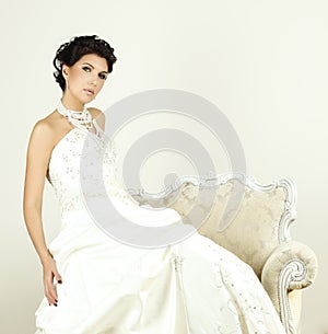 Woman in wedding gown