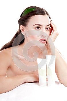 Woman with well-groomed skin.