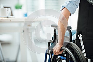 Woman in wheelchair photo