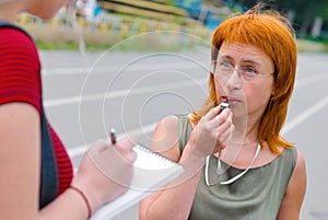 Woman with whistle