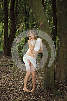 Woman in white chiffon