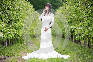 Woman in a white dress