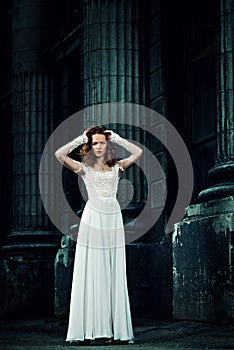 Woman in white dress