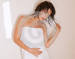 Woman in White Towel