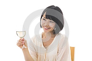 Woman who drinks wine